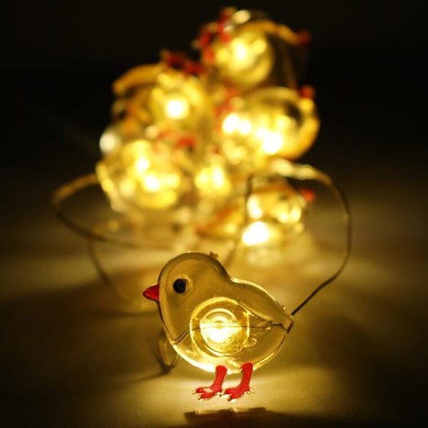 Tipujen valoseppele 10 LED-lamppua pääsiäiskeltainen