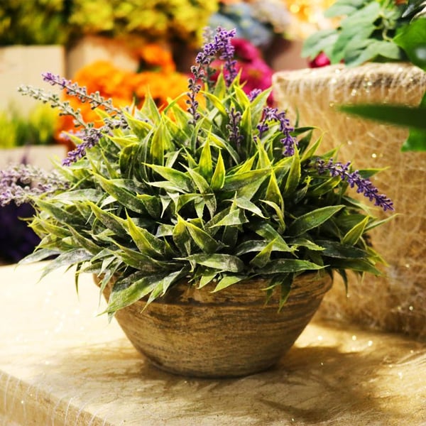 Lavendel i lerkrukke 35 cm - Provence-stil dekoration