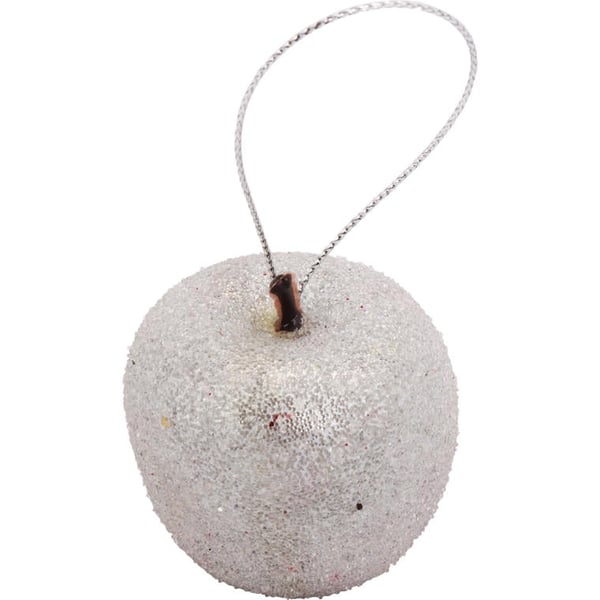 9 kpl hopeisia omenanmuotoisia palloja 4,5 cm kuorrutteella