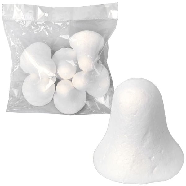 Koriste-esine, 6 kpl polystyreenikelloja, 6 cm