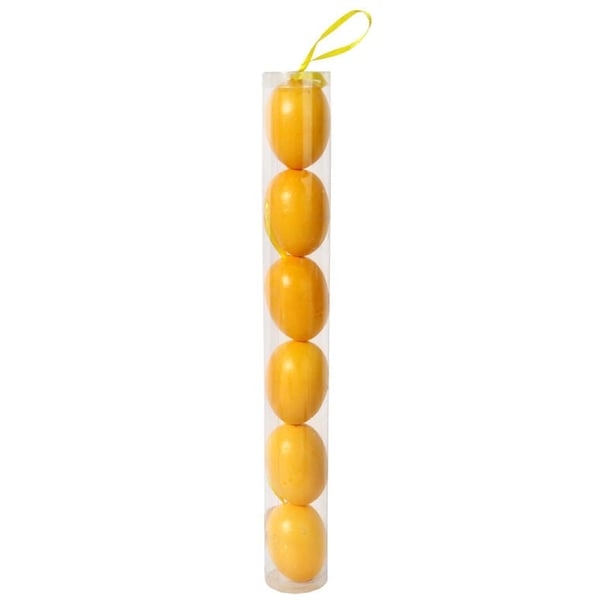 Muoviset munariipukset, 6 kpl, 5 cm, keltainen