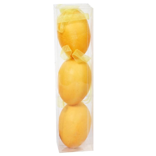 Muovimunariipukset, 3 kpl, 8,5 cm, keltainen