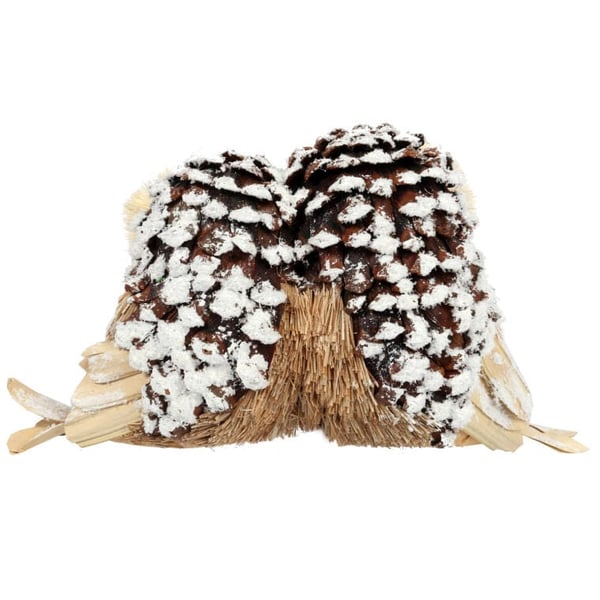 Puinen pöllö jouluriipus koristeella 24 CM