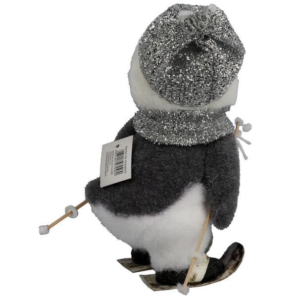 Joulukoriste pingviini ON sukset harmaa 28 cm