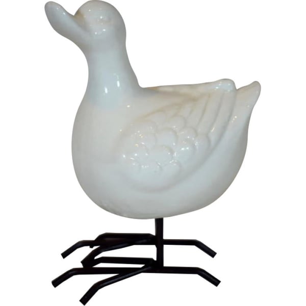 Koristeellinen valkoinen ankka 12 cm