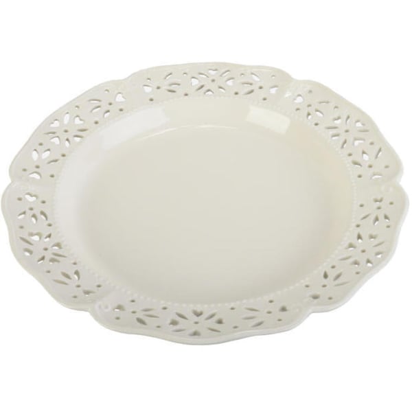 Elegant keramisk mattallrik 30,5 cm hvid