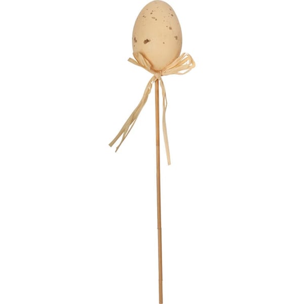 Pääsiäismuna raffialla puisella tikulla, ruskea, 25 cm.