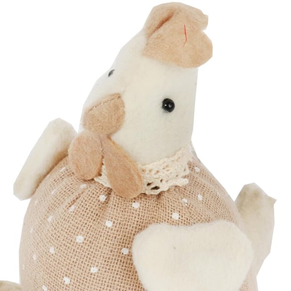 Pehmoinen pilkullinen kana - pääsiäiskoriste 12 CM, ruskea