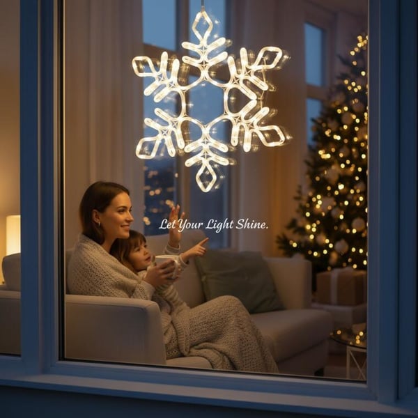 Joulukoriste LED-valonauhalla - lumihiutale 56 CM