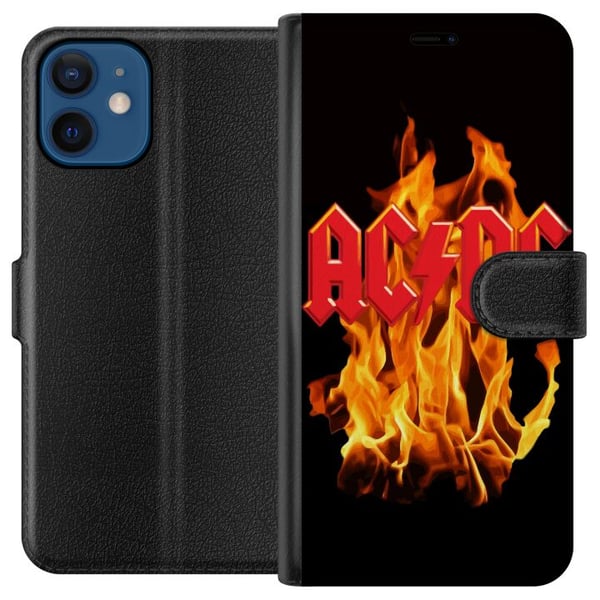 Kompatibelt Lommeboketui til Apple iPhone 12 ACDC Flames Rockemusikkband Gitar