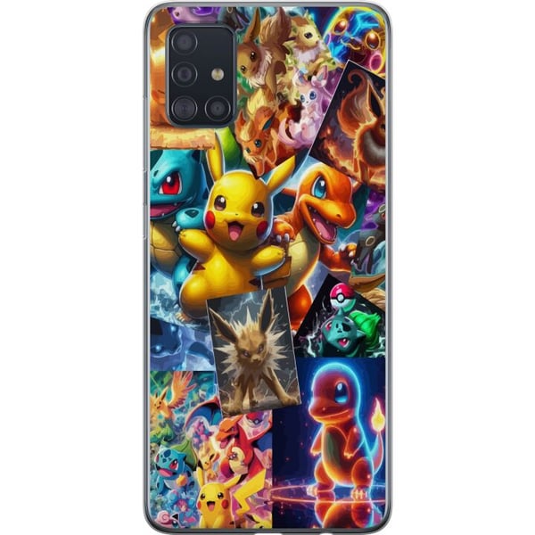 Kompatibelt Mobildeksel til Samsung Galaxy A51 Pokémon-illustrasjon – Pikachu, Eevee og Charmander i fargerik design Kompatibelt Mobildeksel til Samsung Galaxy A51 Pokémon-illustrasjon – Pikachu, Eevee og Charmander i fargerik design