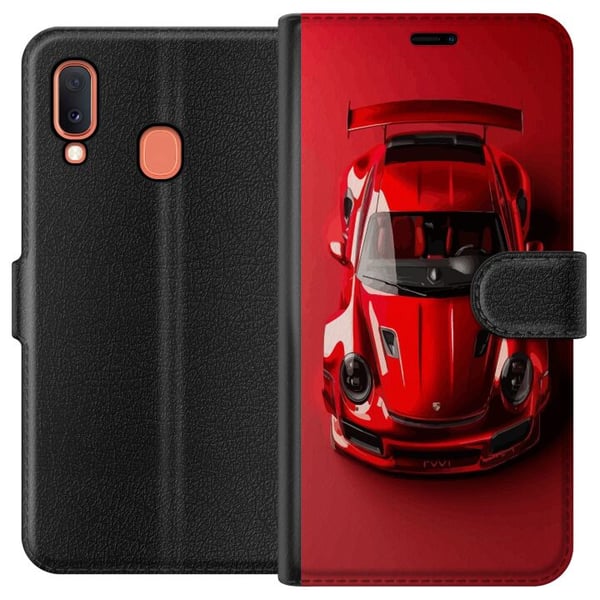 Kompatibelt Lommeboketui til Samsung Galaxy A20e Porsche Kompatibelt Lommeboketui til Samsung Galaxy A20e Porsche