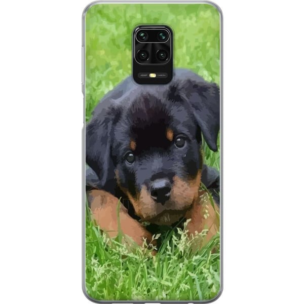 Kompatibel Mobilcover til Xiaomi Redmi Note 9S Rottweilerhvalp med store øjne, bløde farver og tydelige detaljer, naturinspireret og charmerende hund