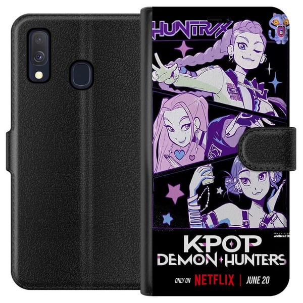Kompatibel Tegnebogsetui til Samsung Galaxy A40 Kpop Dæmonjægere Huntrix Stjerner Mira Zoey Rumi Lilla Idolglød