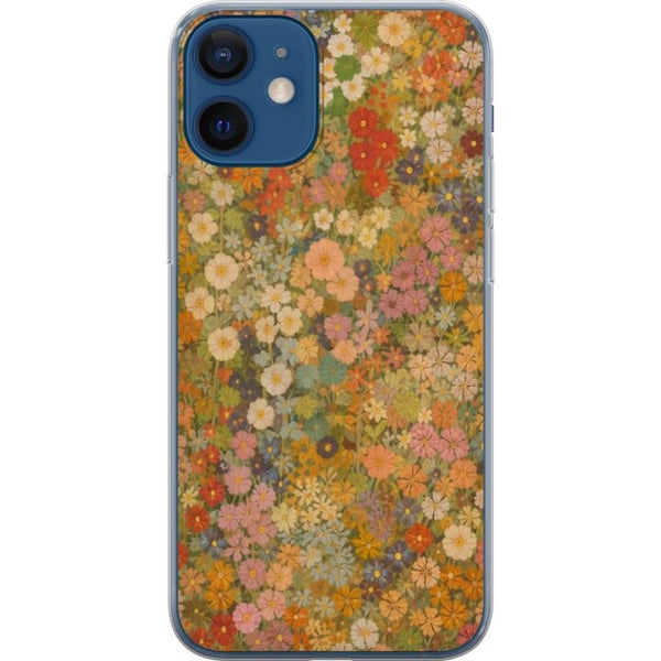 Kompatibel Mobilcover til Apple iPhone 12 Blomstereng i varme nuancer med en nostalgisk, malerisk stemning