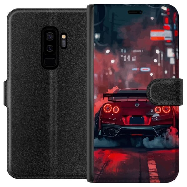Kompatibelt Plånboksfodral till Samsung Galaxy S9+ Red Sports Car Drift Racing Tuning
