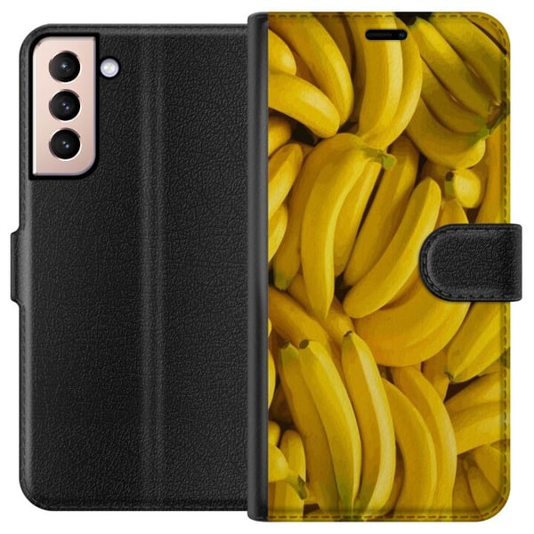 Kompatibelt Lommeboketui til Samsung Galaxy S21 Banana mønster Kompatibelt Lommeboketui til Samsung Galaxy S21 Banana mønster