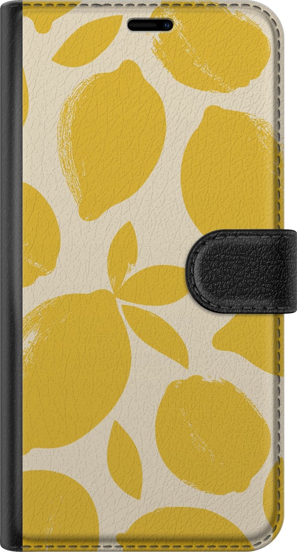 Yhteensopiva Lompakkokotelo Apple iPhone SE (2022) Sitrus sitruunat sitruunaprintti keltainen hedelmä keittiö kesä retro design kuvio inspiraatio rai