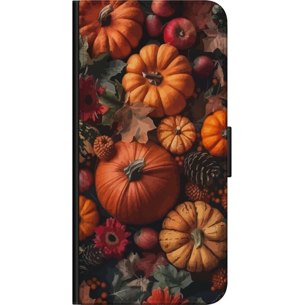 Kompatibelt Lommeboketui til OnePlus 9 Pro Høstmotiv plakat gresskar halloween høst innhøsting epler rustikk dekor blomster høst sesong design