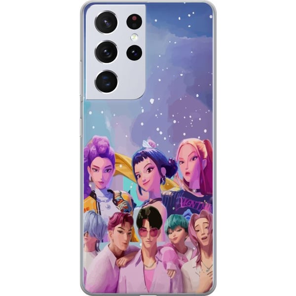 Kompatibelt Mobildeksel til Samsung Galaxy S21 Ultra 5G HuntrX Collab-motiv med fargerike K-pop-karakterer i moderne futuristisk stil med glitrende d Kompatibelt Mobildeksel til Samsung Galaxy S21 Ultra 5G HuntrX Collab-motiv med fargerike K-pop-karakterer i moderne futuristisk stil med glitrende d