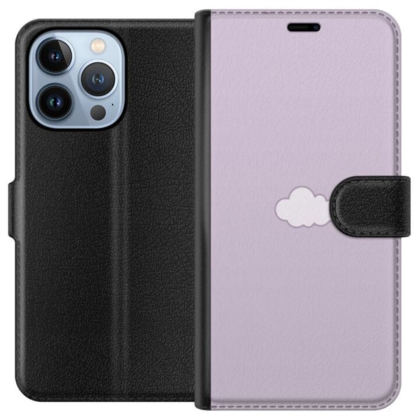 Yhteensopiva Lompakkokotelo Apple iPhone 13 Pro Lila Pilvi - minimalistinen pilvi lila taustalla