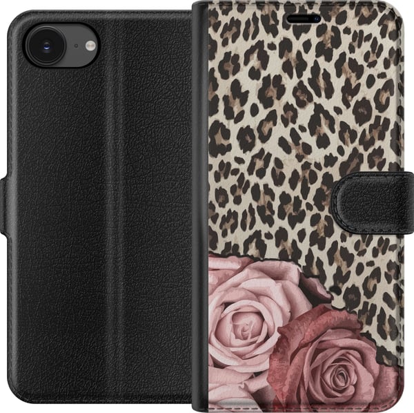 Kompatibelt Lommeboketui til Apple iPhone 16e Leopards Rose