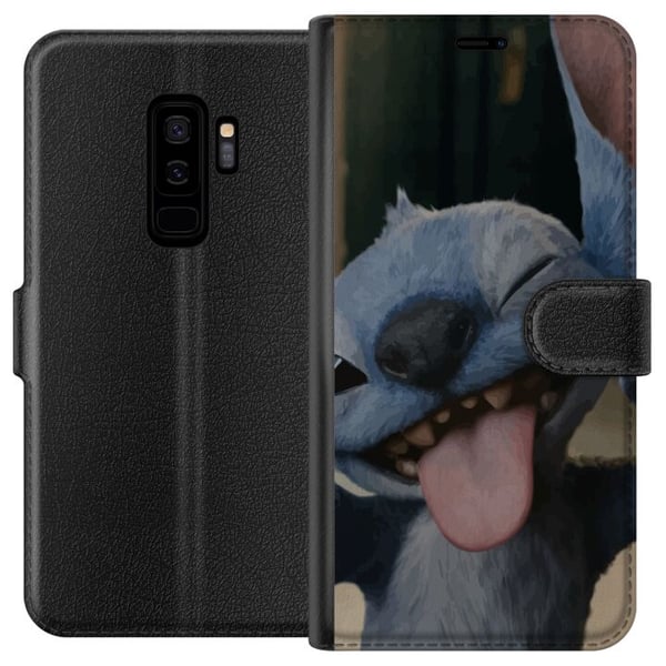 Kompatibelt Plånboksfodral till Samsung Galaxy S9+ Stitch Söt Alien – Blå Favorit från Yttre Rymden Kompatibelt Plånboksfodral till Samsung Galaxy S9+ Stitch Söt Alien – Blå Favorit från Yttre Rymden