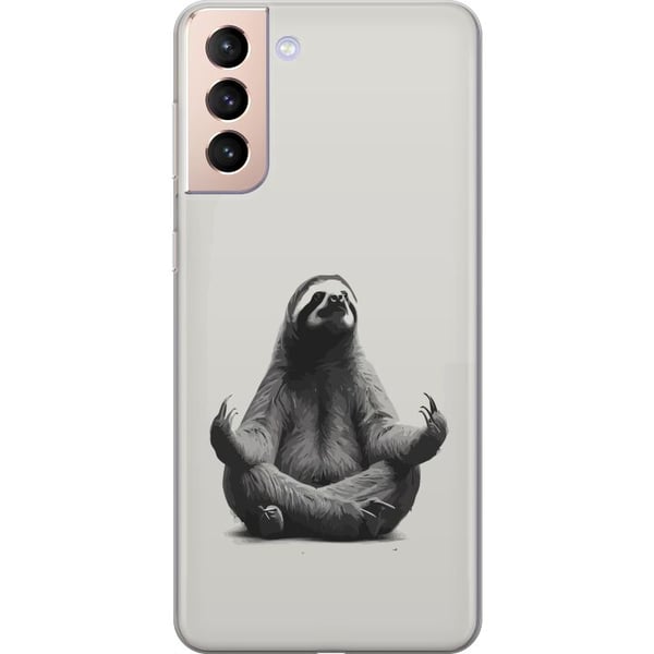 Kompatibelt Mobildeksel til Samsung Galaxy S21 Dovendyr i meditasjon – sjarmerende, rolig design som kombinerer humor, avslapning og søt estetikk i p
