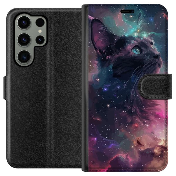 Kompatibelt Lommeboketui til Samsung Galaxy S23 Ultra Katten i Galaksen