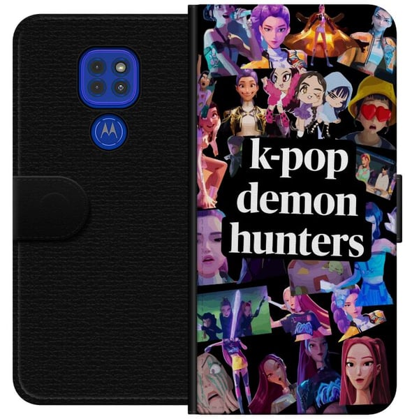 Kompatibel Tegnebogsetui til Motorola Moto G9 Play KPop Demon Hunters-figur i specialudgave