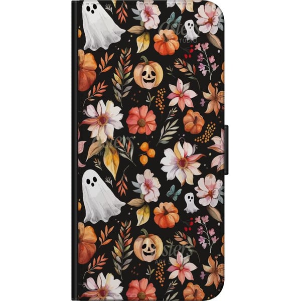 Kompatibel Tegnebogsetui til Motorola Moto G9 Play Halloween Græskar Spøgelsesdragt Maske