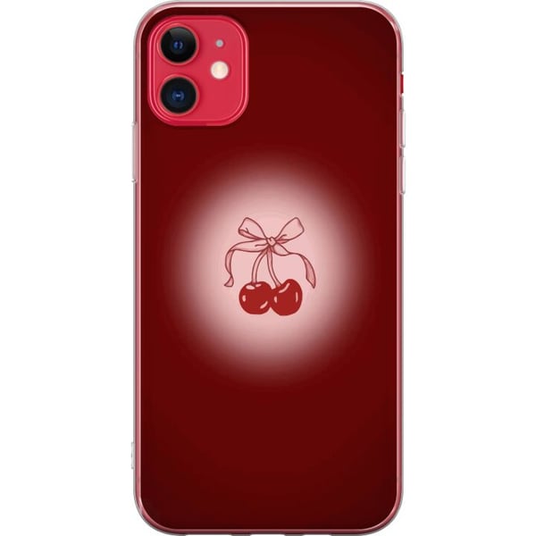 Kompatibelt Mobildeksel til Apple iPhone 11 Cherry Bow kirsebærdesign med sløyfe i romantisk retrostil, rød farge og vintagefølelse