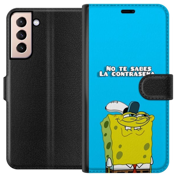 Kompatibelt Lommeboketui til Samsung Galaxy S21 SvampBob Firkant Kompatibelt Lommeboketui til Samsung Galaxy S21 SvampBob Firkant