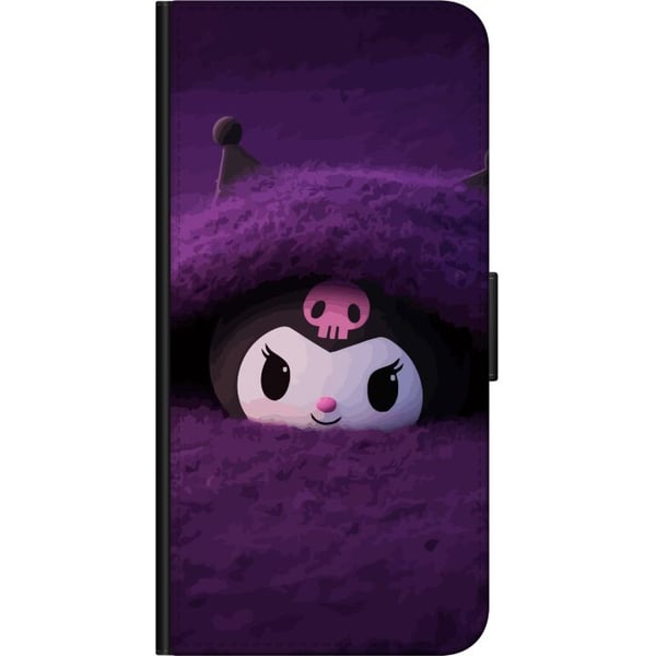 Kompatibelt Lommeboketui til Samsung Galaxy A03s Kuromi-inspirert figur i lilla, fluffy fantasymiljø med mystisk kawaii-følelse