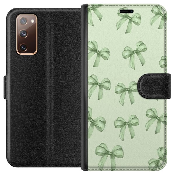 Kompatibel Tegnebogsetui til Samsung Galaxy S20 FE Grønne rosetter mønster sødt pastel sløjfemønster sømløst gavebånd æstetisk baggrund motiv plakat