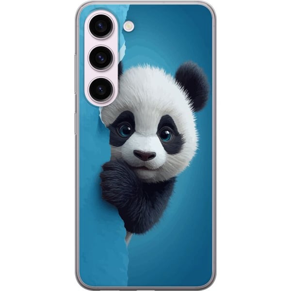 Kompatibel Mobilcover til Samsung Galaxy S23 Sød panda, der kigger frem gennem papir i en blød 3D-illustration Kompatibel Mobilcover til Samsung Galaxy S23 Sød panda, der kigger frem gennem papir i en blød 3D-illustration