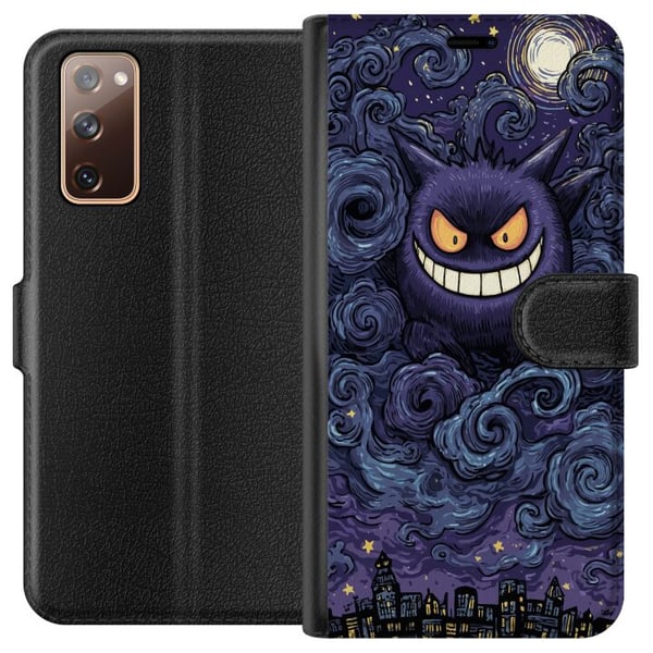 Kompatibelt Plånboksfodral till Samsung Galaxy S20 FE Pokémon Gengar illustration – Mörkt motiv med stjärnhimmel och stadskonst