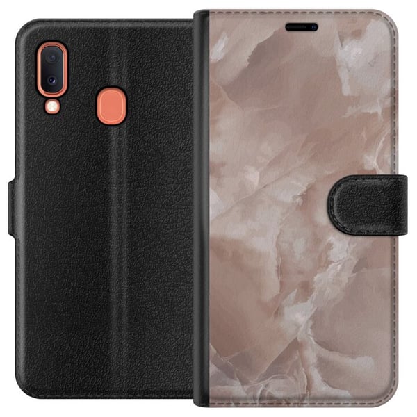 Kompatibelt Lommeboketui til Samsung Galaxy A20e Marmor Rosa Kompatibelt Lommeboketui til Samsung Galaxy A20e Marmor Rosa