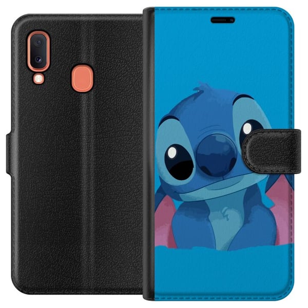 Kompatibelt Lommeboketui til Samsung Galaxy A20e Stitch Blå Kompatibelt Lommeboketui til Samsung Galaxy A20e Stitch Blå