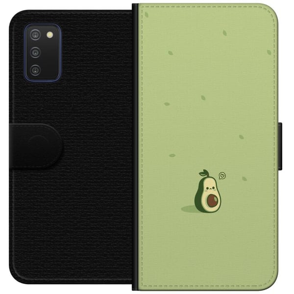 Kompatibelt Lommeboketui til Samsung Galaxy A03s Søt avokadodesign i grønt, søt moderne illustrasjon som sprer glede og frisk energi