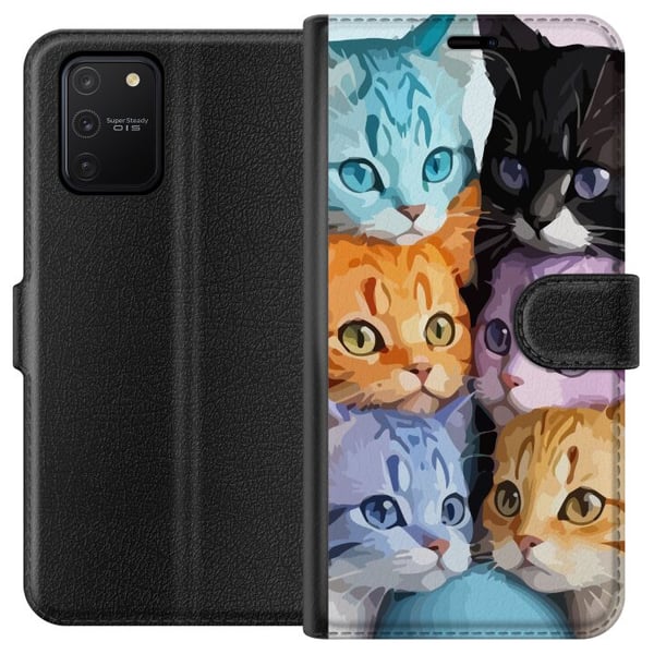 Kompatibelt Lommeboketui til Samsung Galaxy S10 Lite Fargerike Katter Kompatibelt Lommeboketui til Samsung Galaxy S10 Lite Fargerike Katter