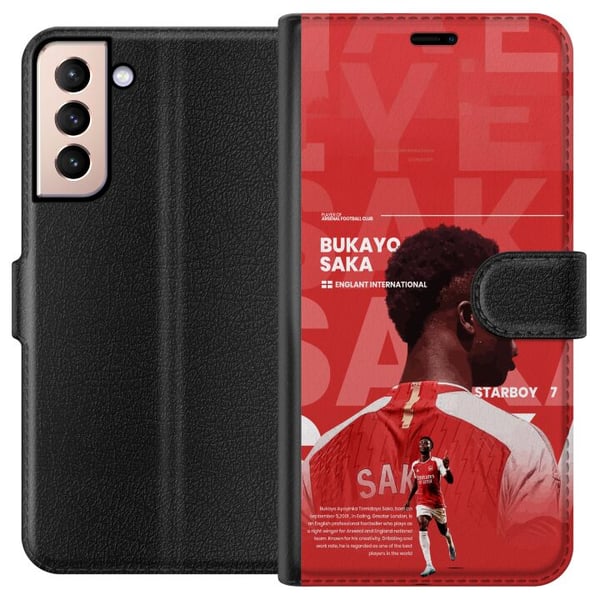 Kompatibel Tegnebogsetui til Samsung Galaxy S21 Bukayo Saka Arsenal England 16 assists trods skade fodbold kantspiller hurtig kreativ offensiv kraft