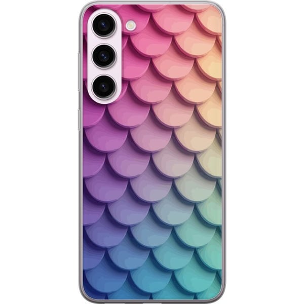 Kompatibel Mobilcover til Samsung Galaxy S23+ Skællet pastelmønster med bløde overlappende former i rosa, lilla og blå toner, som skaber et harmonisk Kompatibel Mobilcover til Samsung Galaxy S23+ Skællet pastelmønster med bløde overlappende former i rosa, lilla og blå toner, som skaber et harmonisk