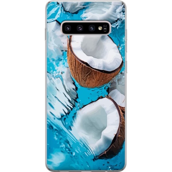 Kompatibel Mobilcover til Samsung Galaxy S10+ Kokosnød Pool Sommer Strand Paradis