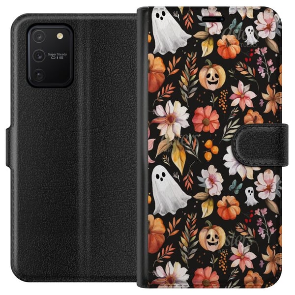 Kompatibelt Lommeboketui til Samsung Galaxy S10 Lite Halloween Gresskar Spøkelsesdrakt Maske Kompatibelt Lommeboketui til Samsung Galaxy S10 Lite Halloween Gresskar Spøkelsesdrakt Maske