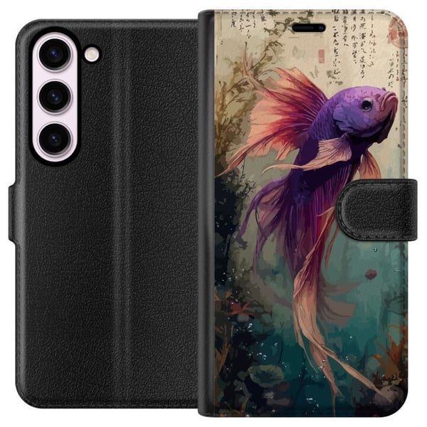 Kompatibel Tegnebogsetui til Samsung Galaxy S23 Asiatisk koifisk japansk akvarium Kompatibel Tegnebogsetui til Samsung Galaxy S23 Asiatisk koifisk japansk akvarium