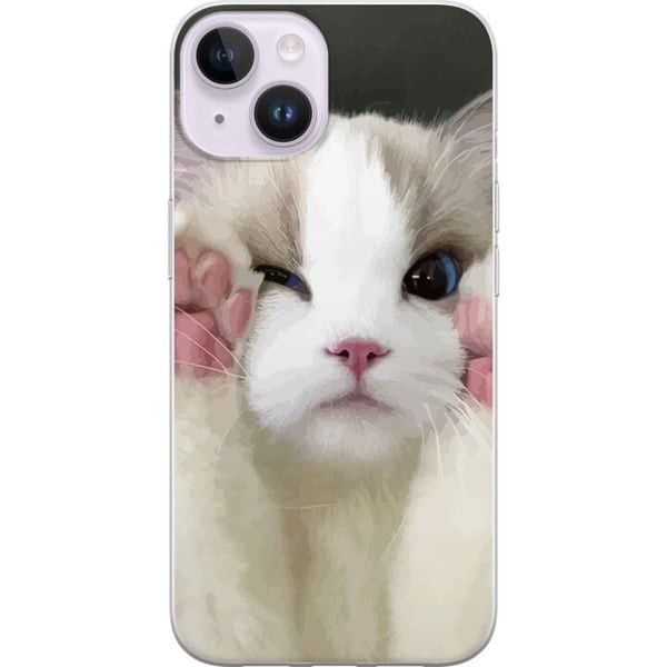 Kompatibelt Mobilskal till Apple iPhone 14 Katt Hej
