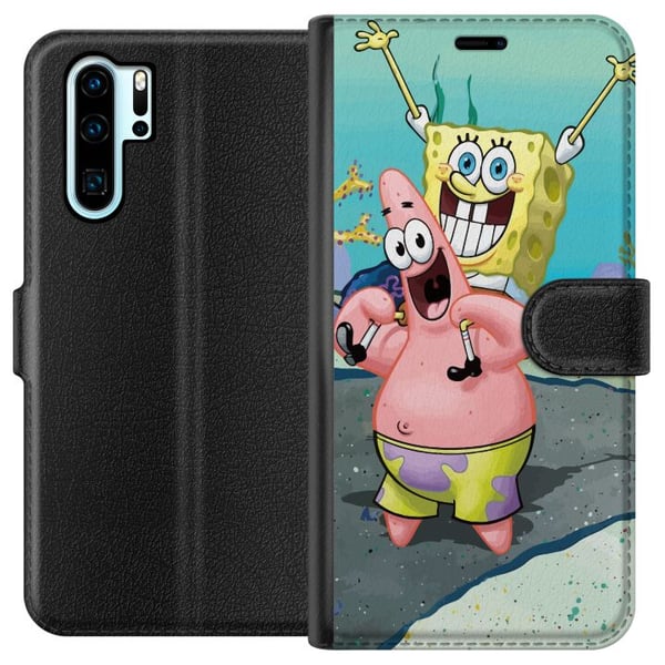Kompatibel Tegnebogsetui til Huawei P30 Pro SpongeBob Kvadrat
