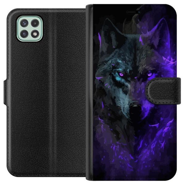 Kompatibelt Lommeboketui til Samsung Galaxy A22 5G Ulve Lilla