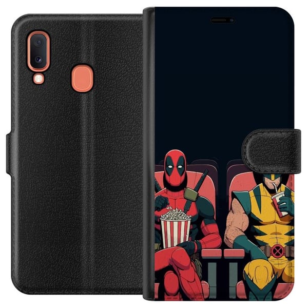 Kompatibelt Plånboksfodral till Samsung Galaxy A20e Deadpool & Wolverine Kompatibelt Plånboksfodral till Samsung Galaxy A20e Deadpool & Wolverine